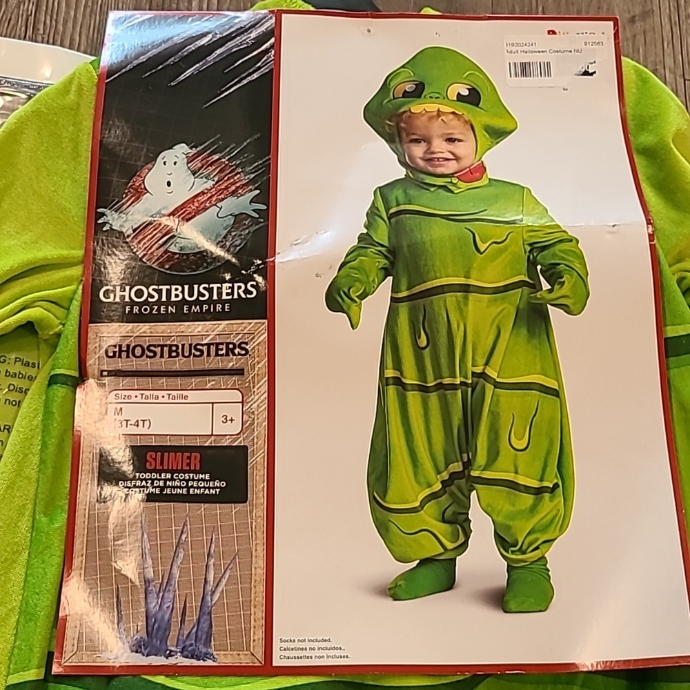 Disguise Ghostbuster Slimer Toddler Costume - Vibrant Green Size 3-4T - Picture 3 of 6